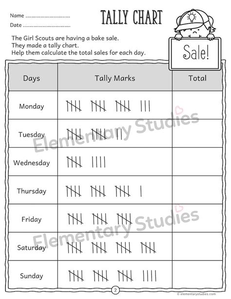 Tally Chart Worksheets And Activities Elementary Studies