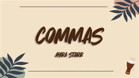 Ayra Starr Commas Lyrics YouTube