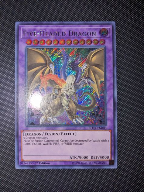 Yugioh Five Headed Dragon Blhr En000 Secret Rare 1st Edition Near Mint E Ebay