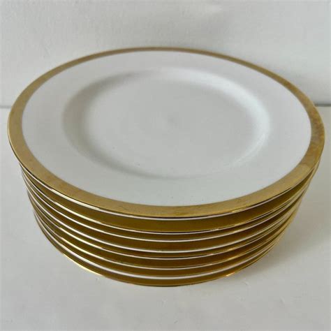 Pier 1 Dining Set Of 8 Pier Gold Band Simple Gold And White