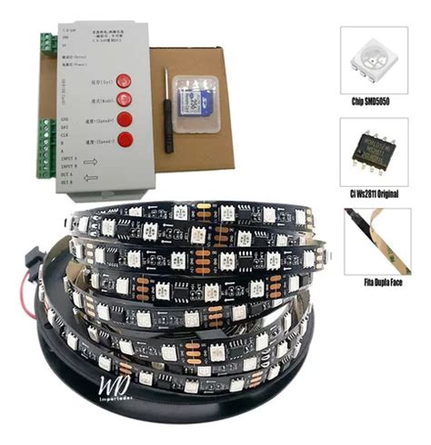 Kit Fita Led 2811 Endereçavel 5 Metros Controladora T1000s Frete grátis