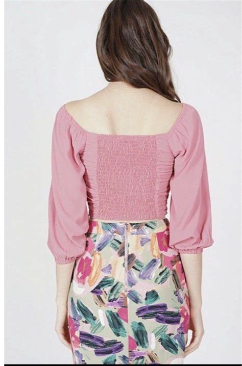 Mds Zara Ruched Top Pink Women S Fashion Tops Blouses On Carousell