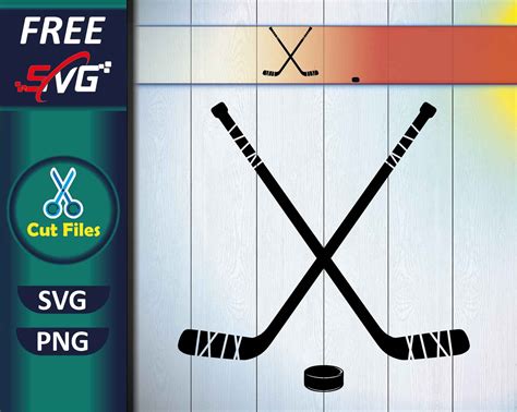 Crossed Hockey Sticks And Hockey Puck SVG Free Free SVG Files