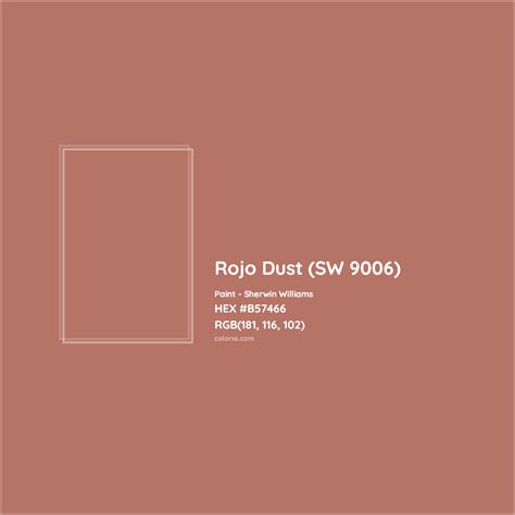 Sherwin Williams Rojo Dust SW 9006 Paint Color Codes Similar Paints