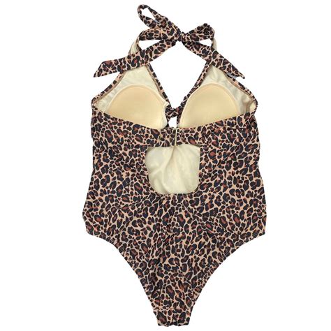 Nwot Kona Sol Leopard Print Padded Bra One Piece Swimsuit Sz W Ebay