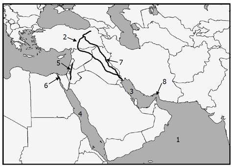 Middle East Physical Map Diagram Quizlet