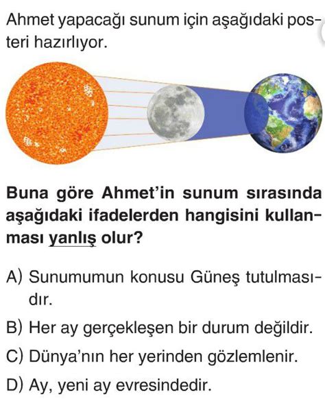 Güneş Sistemi ve Tutulmalar Test Çöz 6 Sınıf Fen Bilimleri Yeni Nesil