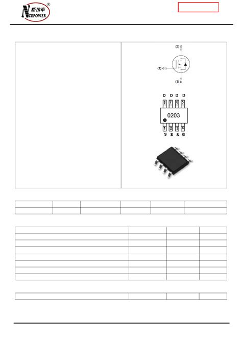 NCE0203S Datasheet PDF Pinout NCE N Channel Enhancement Mode