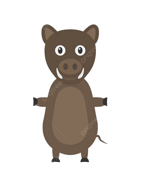 Funny Wild Boar Character Park Cartoon Graphic Vector Park Cartoon