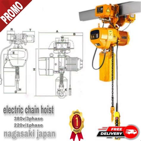 Jual Electric Chain Hoist Ton Meter V P Plus Trolly Nagasaki