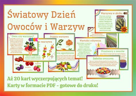 Wiatowy Dzie Owoc W I Warzyw Gazetka Szkolna A Kart