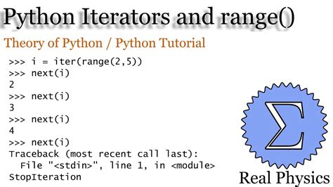 Python Iterators And Range Theory Of Python Python Tutorial Youtube