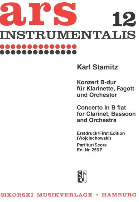 Konzert F R Klarinette Fagott Und Orchester B Dur Von Carl Stamitz