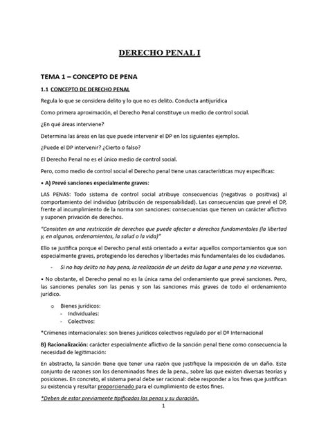 Derecho Penal I Pdf Derecho Penal Castigos