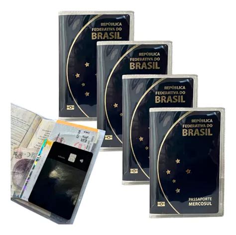 Capa Transparente Passaporte Kit 4 Capas Bolso Parcelamento