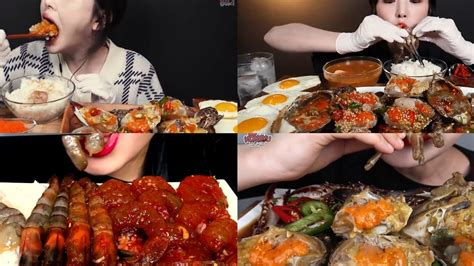 ASMR MUKBANG EATING MARINATED CRAB COMPILATION Asmr Asmreating