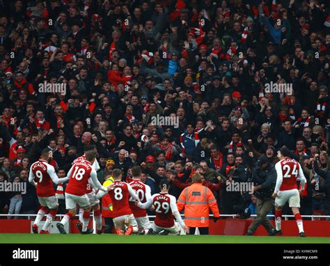 Arsenal Fans Celebrate After Shkodran Mustafi A Scored The First