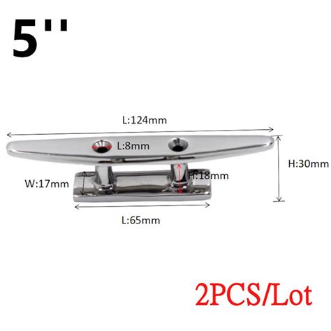 Low Flat Cleat Stainless Steel Hole Hardware For Marine Boat Deck