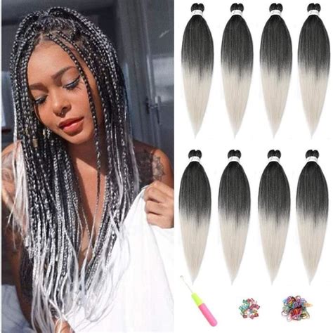 Showjarlly Rajout Meches Tresse Cheveux Pouces Packs Lot Meches