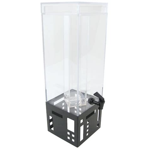 Cal Mil 3 Gal Acrylic And Black Metal Ice Chamber Beverage Dispenser