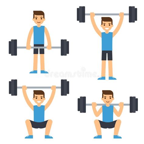 Man Lifting Barbell Stock Vector Illustration Of Jerk 76338970