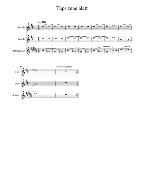 Taps Zene Alatt Sheet Music For Flute Saxophone Alto Mixed Trio