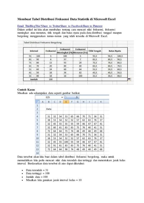 Detail Contoh Tabel Statistik Koleksi Nomer