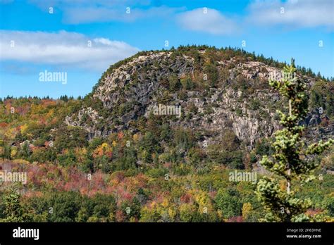 Acadia National Park With Trees Changing Colors In Fall Stock Photo Alamy