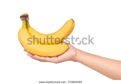 Hand Holding Banana Isolated On White Stock Photo 753806284 Shutterstock