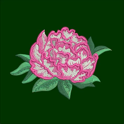 Peony Flowers Machine Embroidery Designs Plant Embroidery Etsy