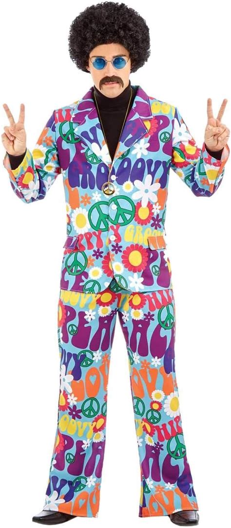 fun shack Costume hippie rétro pour homme Costume rétro des années 60