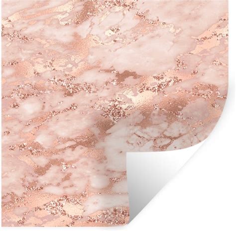 Muurstickers Sticker Folie Marmer Luxe Roségoud Roze