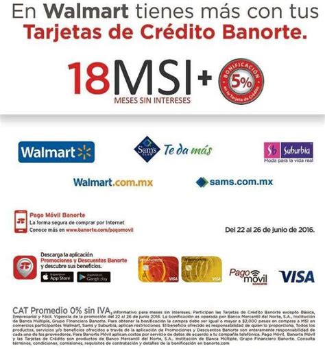 Sam s Club Suburbia y Walmart 5 de bonificación con Banorte mas 18