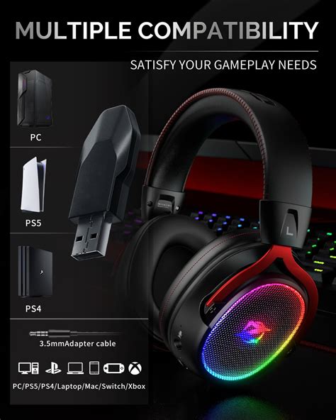 Ozeino Wireless Gaming Headset For Ps5 Ps4 Pc Laptop Switch 7 1 Surround Sound