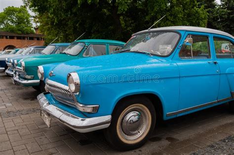 Blue Gaz M Volga At Classic Soviet Car Exhibition Editorial Stock