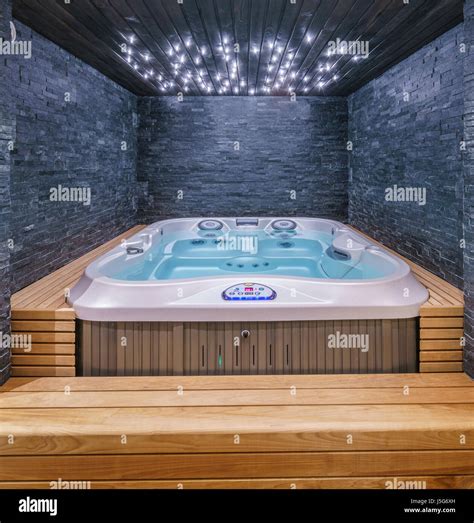 Indoor Hot Tub, Beana Laponia Hotel, Lapland, Sweden Stock Photo - Alamy