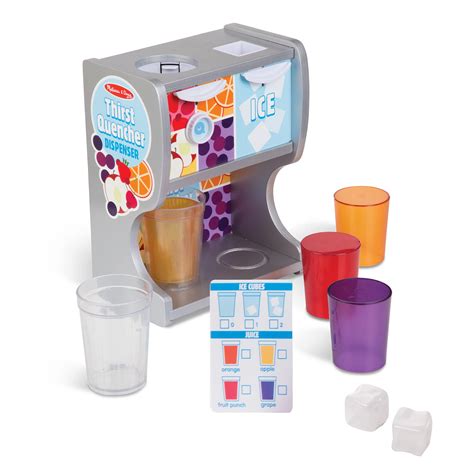 Melissa & Doug Wooden Thirst Quencher Drink Dispenser With Cups, Juice