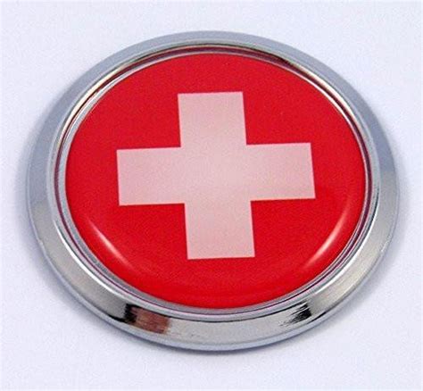 Switzerland Swiss Round Flag Car Chrome Decal Emblem Bumper Etsy