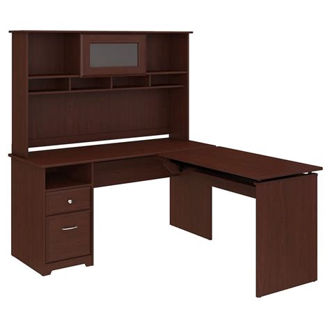 Bush Furniture Cabot 60W 3 Position L Shaped Sit to Stand Desk with ...