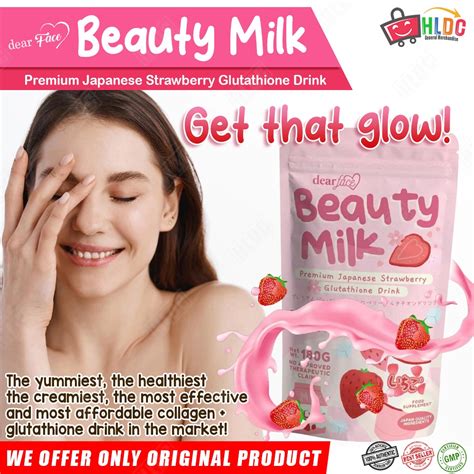 Dear Face Beauty Milk Premium Japanese Strawberry Glutathione Drink