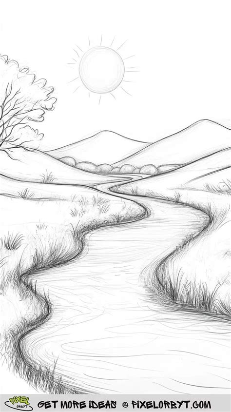 ideias  desenhar paisagens pixel orbyt easy drawing sketches