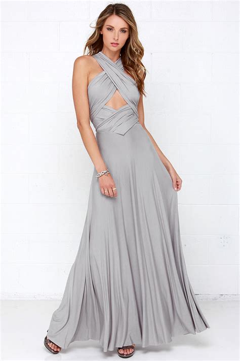 Light Grey Bridesmaid Dress Convertible Dress Infinity Dress Lulus