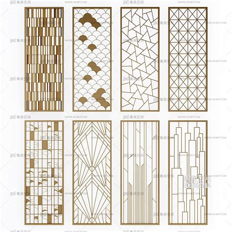 现代金属屏风隔断3d模型下载 【集简空间】「每日更新」