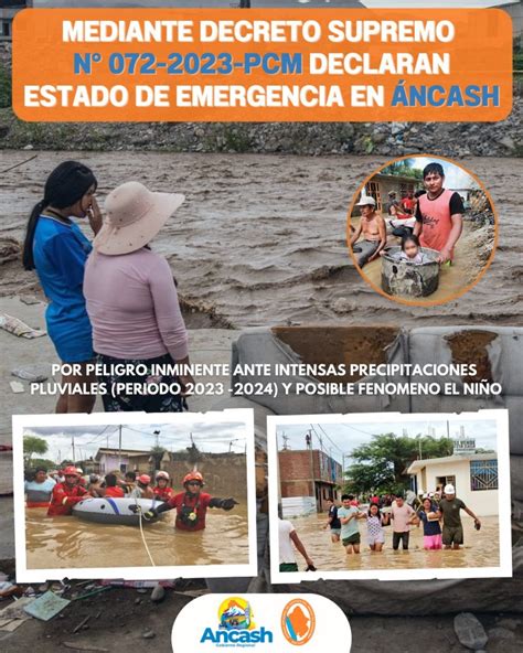 Declaran Estado De Emergencia En Las Provincias Y Distritos De Áncash