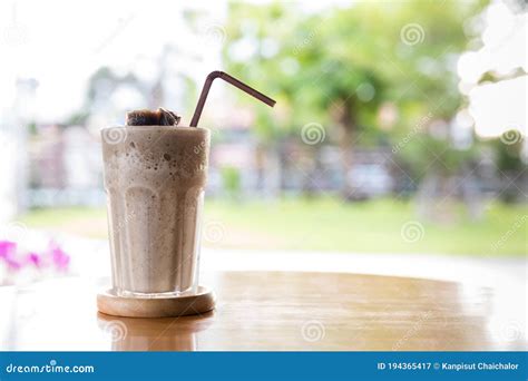 Frappe Coffee With Grass Jelly Topping Iced Chocolate With Black Jelly