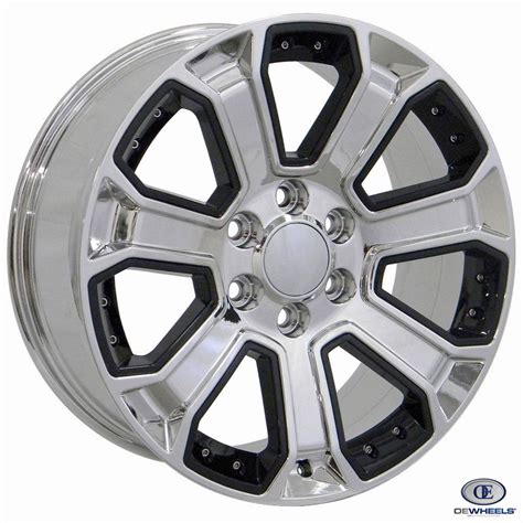 Fits Chevy Silverado Rim Cv93 22x9 Chrome Wblack Silverado Wheel