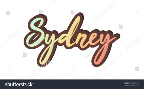 Sydney Text Art Hand Drawn Lettering Stock Vector Royalty Free