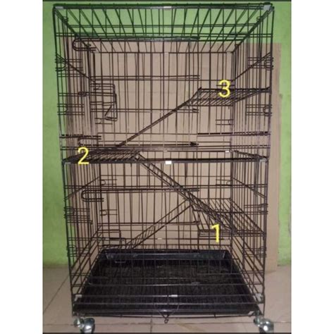 Jual KANDANG KUCING TINGKAT 3 RODA Ukuran 60x44x90cm Shopee Indonesia