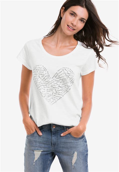 Graphic Scoop Neck Tee Woman Within