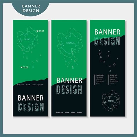 Premium Vector Trendy Banner Template Set Design